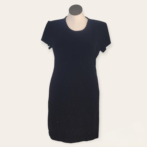 VTG 90s Velvet Dress - Picture 1 of 6